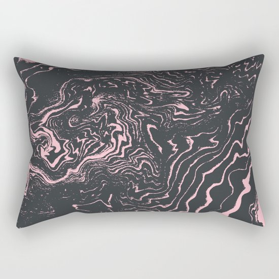 Kagami - spilled ink minimal modern abstract watercolor marble pattern marbling marble phone case Rectangular Pillow