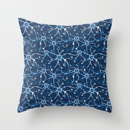 Neural Network Classic Blue Throw Pillow