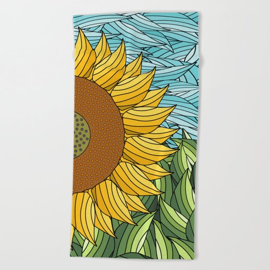 SUNNY DAY (abstract flowers) Beach Towel