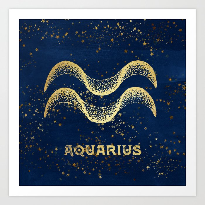 Aquarius Zodiac Sign Art Print by Nature Magick | Society6