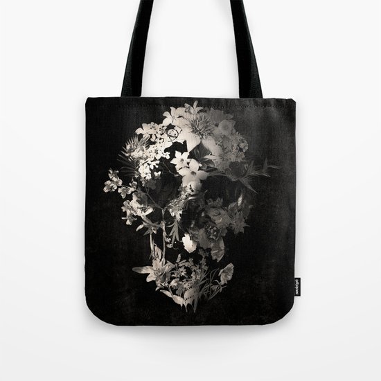 Spring Skull Monochrome Tote Bag