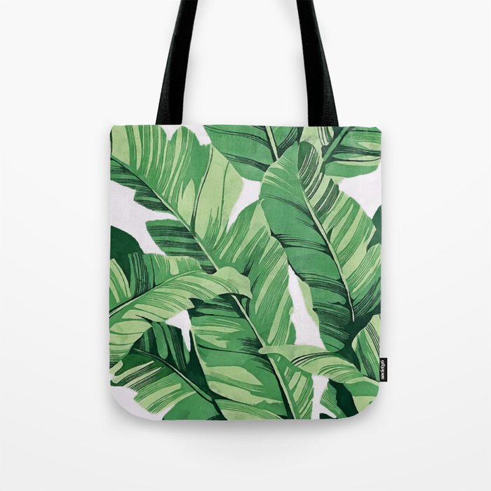 Tropical banana leaves V Tote Bag