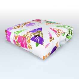 Pink and Purple Floral Mosaic Outdoor Floor Cushion