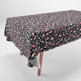 Pink Grey Leopard Pattern Tablecloth