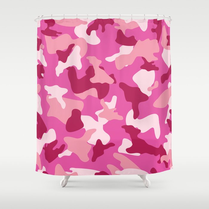 Pink Camo Camouflage Army Pattern, Pink Camo Shower Curtain