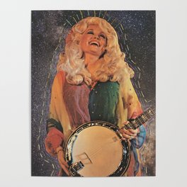 COSMIC DOLLY Analog Mixed Media Collage Poster