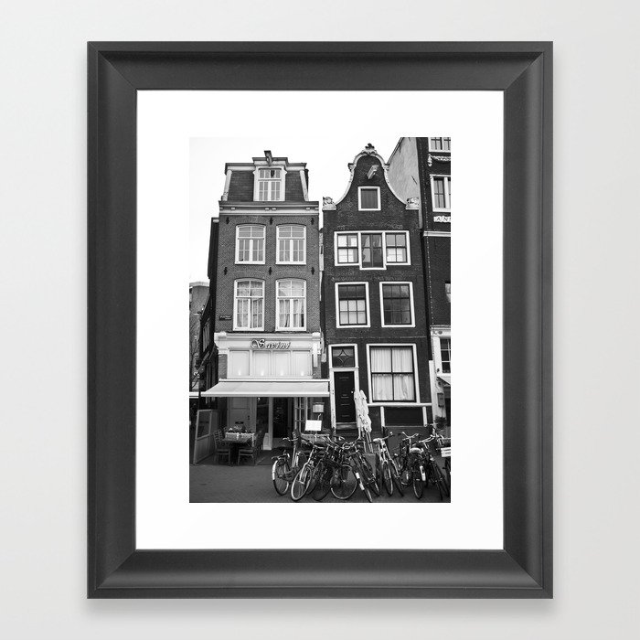 Love Amsterdam Houses and Bikes Framed Art Print