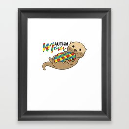 Autism Awareness Month Puzzle Autism Mom Otter Framed Art Print