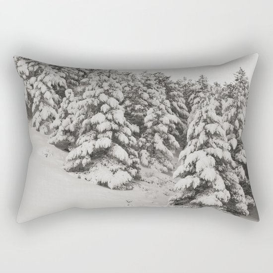 Snowy trees. Retro Rectangular Pillow