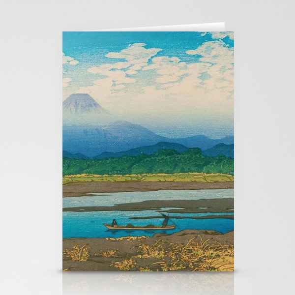 Mt.Fuji Seen from the River Banyu by Kawase Hasui Stationery Cards