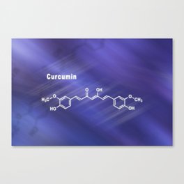 Curcumin turmeric spice, Structural chemical formula Canvas Print