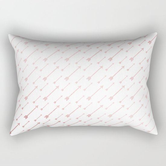 Simply Arrows in Rose Gold Sunset Rectangular Pillow