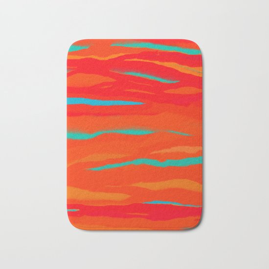 Ripped Turquoise Sunset Gradient Sky Bath Mat