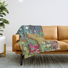 Gustav Klimt Flower Garden 2 Throw Blanket
