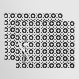 Dots & Circles - Black & White Repeat Modern Pattern Placemat