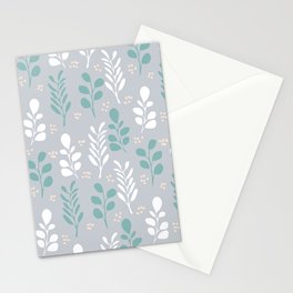 Hand drawn leaves repeat pattern Stationery Cards