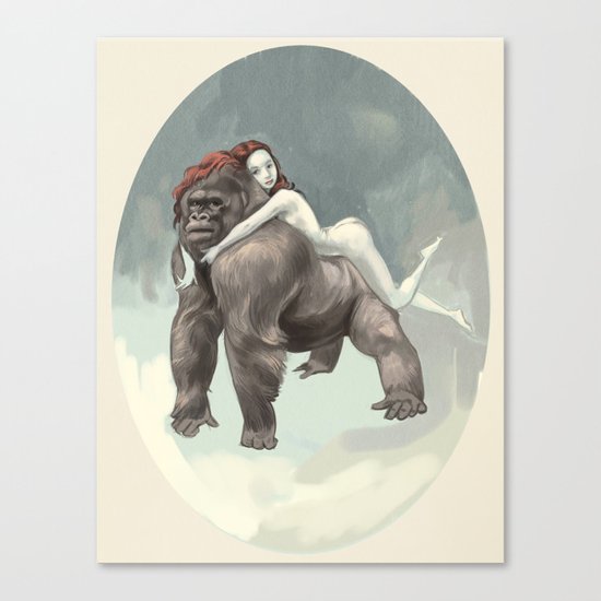 Gorilla and savage Canvas Print