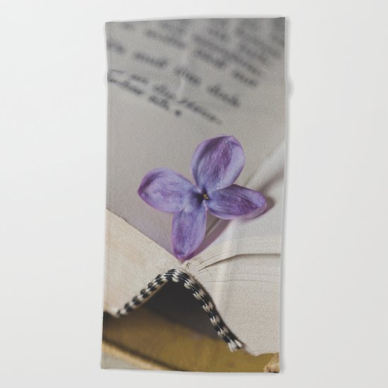 Lilac Bookmark Beach Towel