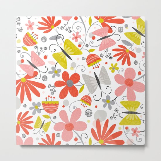 Busy Butterflies Metal Print