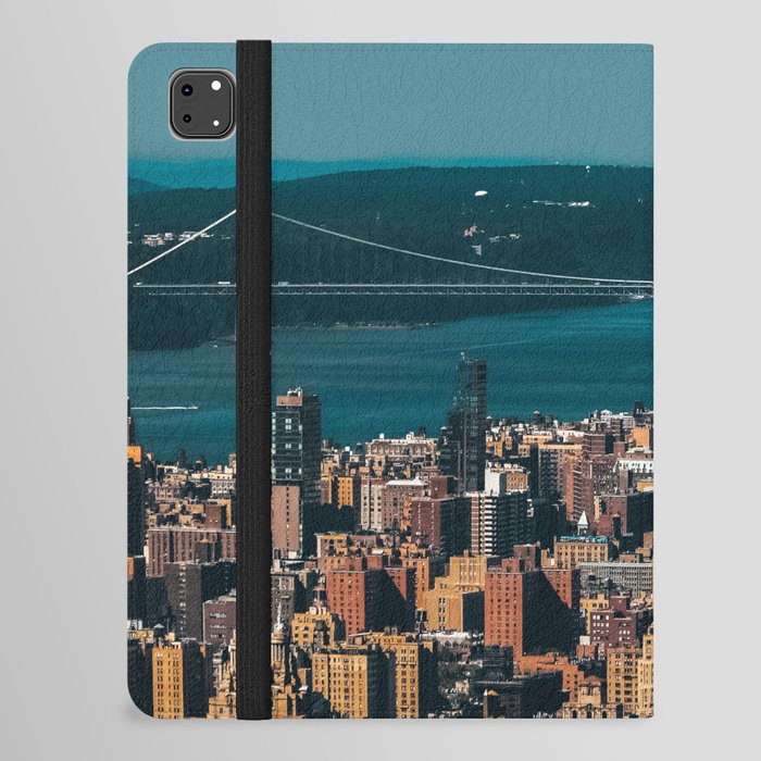 New York City Manhattan aerial view with Central Park and Upper West Side at sunset iPad Folio Case