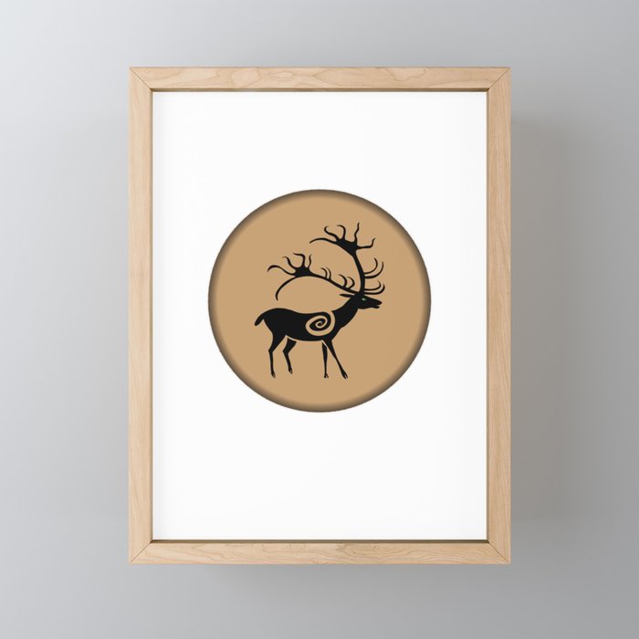 Lascaux Lords; Caribou Framed Mini Art Print