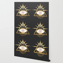 gold foil triangle evil eye Wallpaper