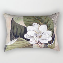 Vintage White Magnolia Rectangular Pillow
