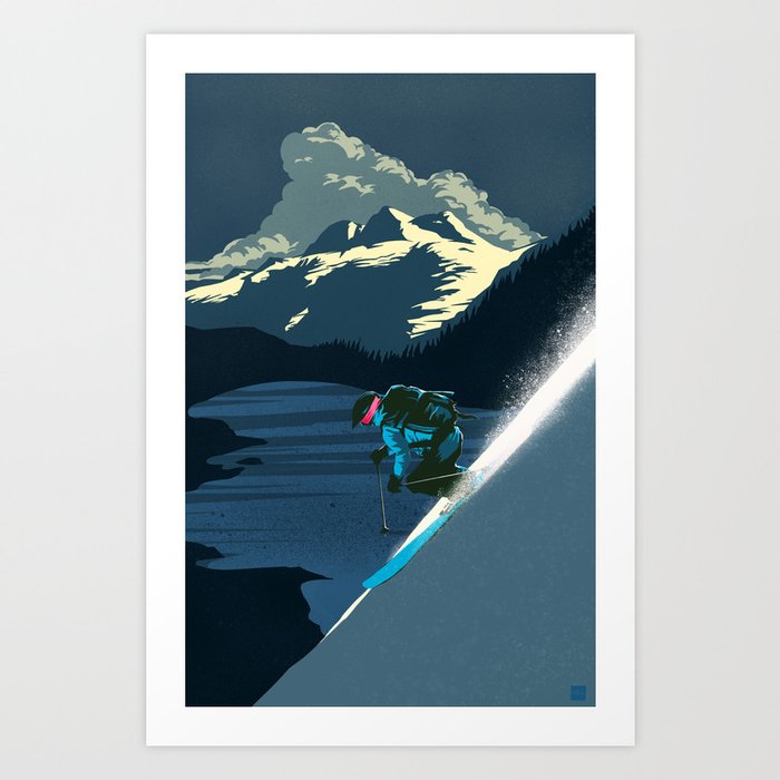 Retro Revelstoke ski poster Art Print