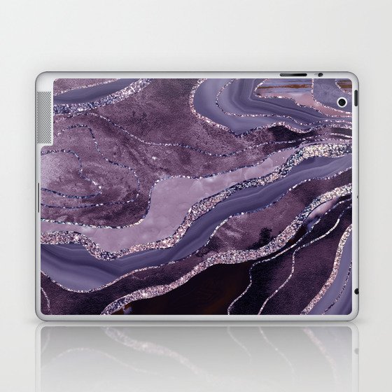 Lavender Mauve Agate Glitter Glam #1 (Faux Glitter) #decor #art #society6 Laptop & iPad Skin