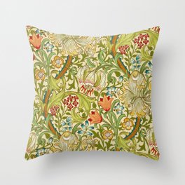 William Morris Golden Lily Vintage Pre-Raphaelite Floral Art Throw Pillow