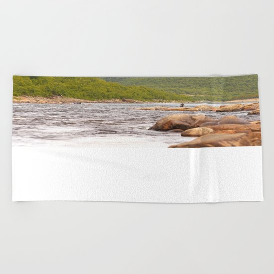 Fly-fishing On The River Beach Towel