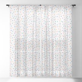 Abstract cut out raindrop confetti. Sheer Curtain