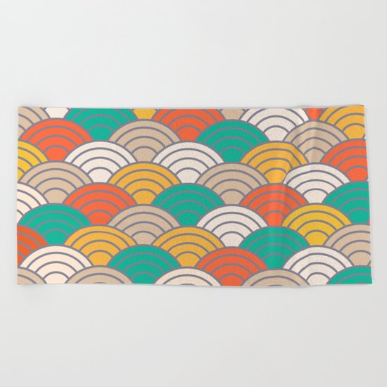 Colorful Circles X Beach Towel