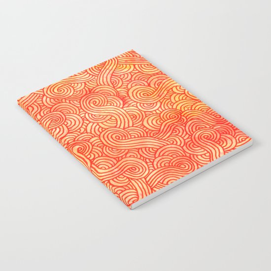 Red and orange swirls doodles Notebook