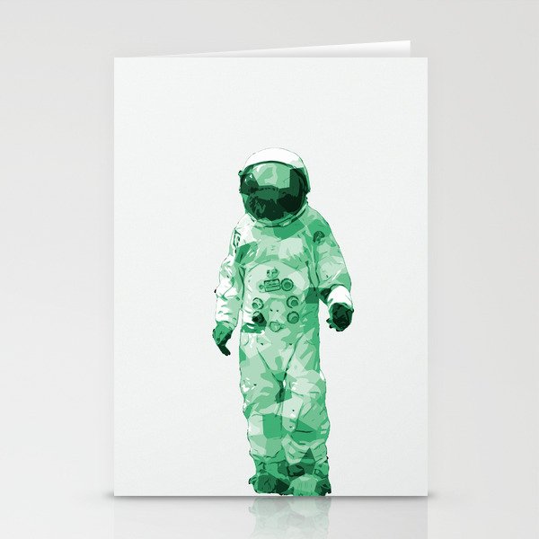 Spaceman AstronOut (off white and green) Stationery Cards