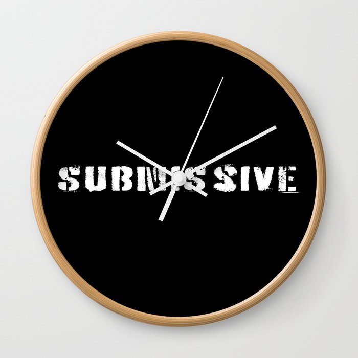 Submissive bdsm text Wall Clock