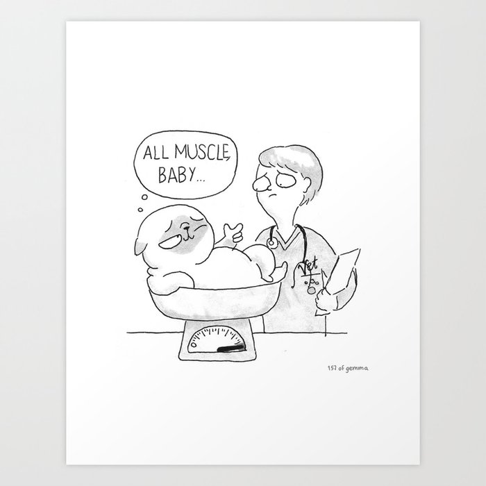 all muscle baby... Art Print