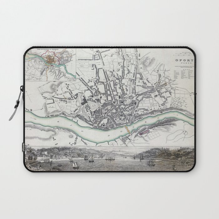 Oporto 1833 Vintage pictorial map Laptop Sleeve