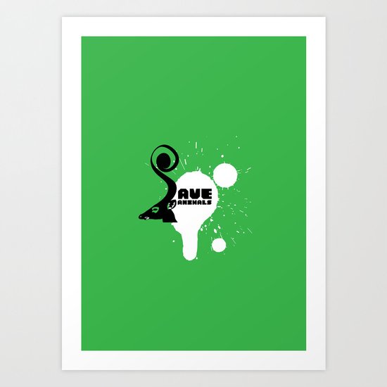 SAVE ANIMALS Art Print