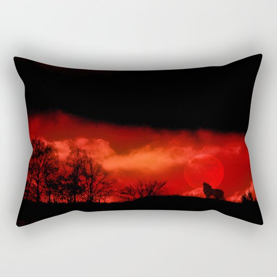 Cry wolf Rectangular Pillow