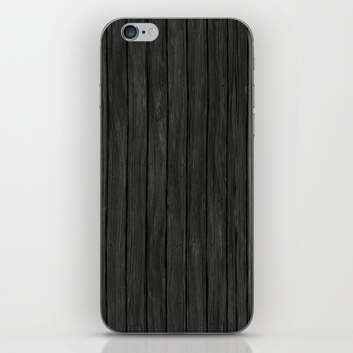 Dark grey wooden surface iPhone Skin