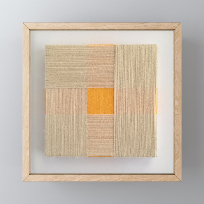 Yellow Square - fiber art Framed Mini Art Print