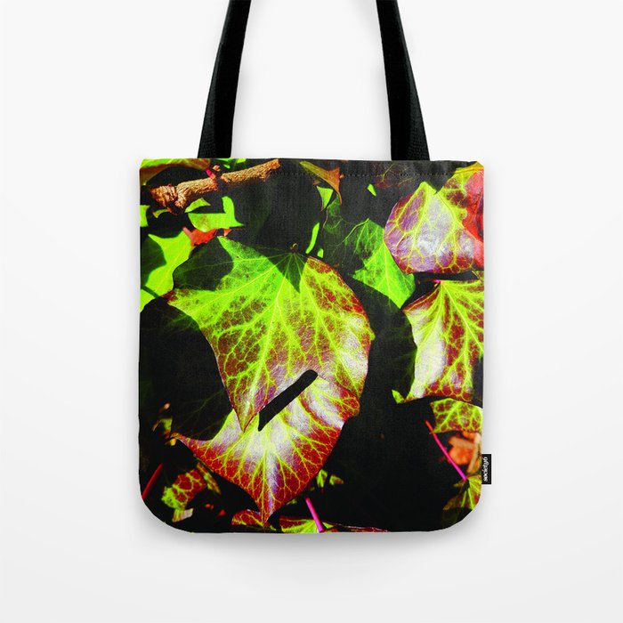 Red and green Ivy in January Tote Bag