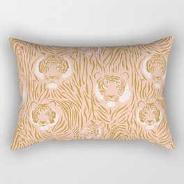 Tigers in Blush + Gold Rectangular Pillow