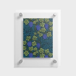 William Morris blue - purple vine textile pattern 19th century grapes and grapevine print for duvet, curtains, pillows, and home and wall decor Floating Acrylic Print