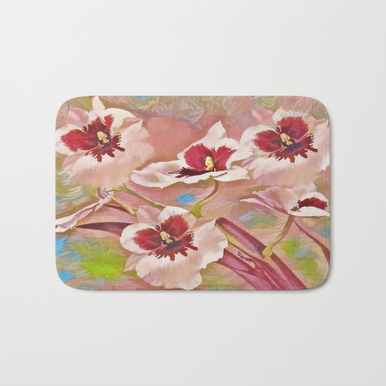 Painted Orchids Bath Mat