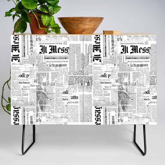 Black And White Collage Of Grunge Newspaper Fragments