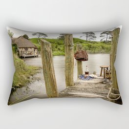 New Zealand Photography - Small Lake By Fairy Tale Houses Rectangular Pillow