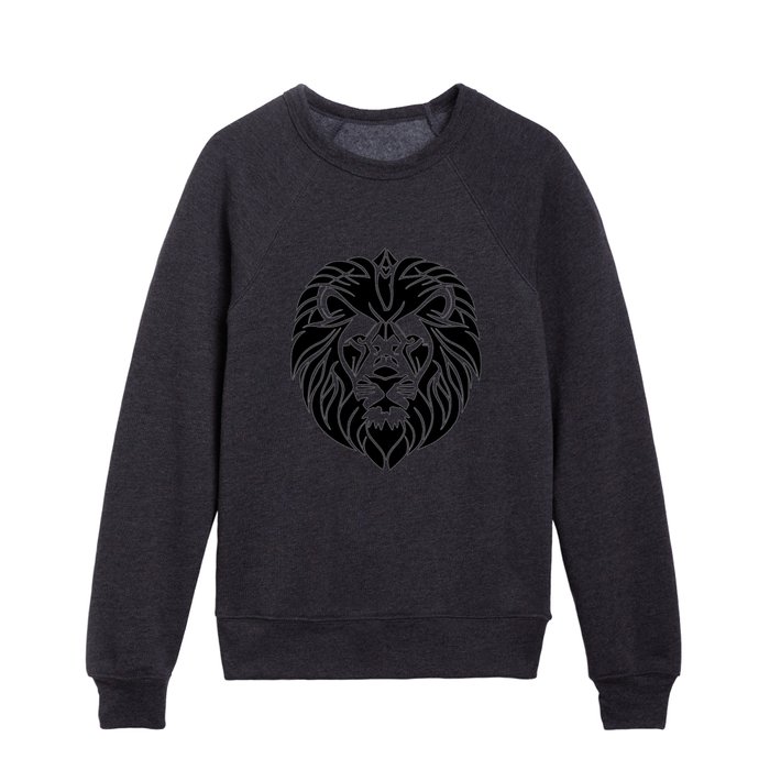 Lion's head graphic art 00010 Kids Crewneck