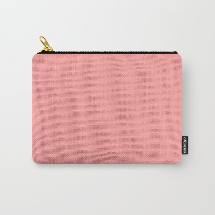 Peaches N' Cream light pastel pink solid color modern abstract pattern  Carry-All Pouch